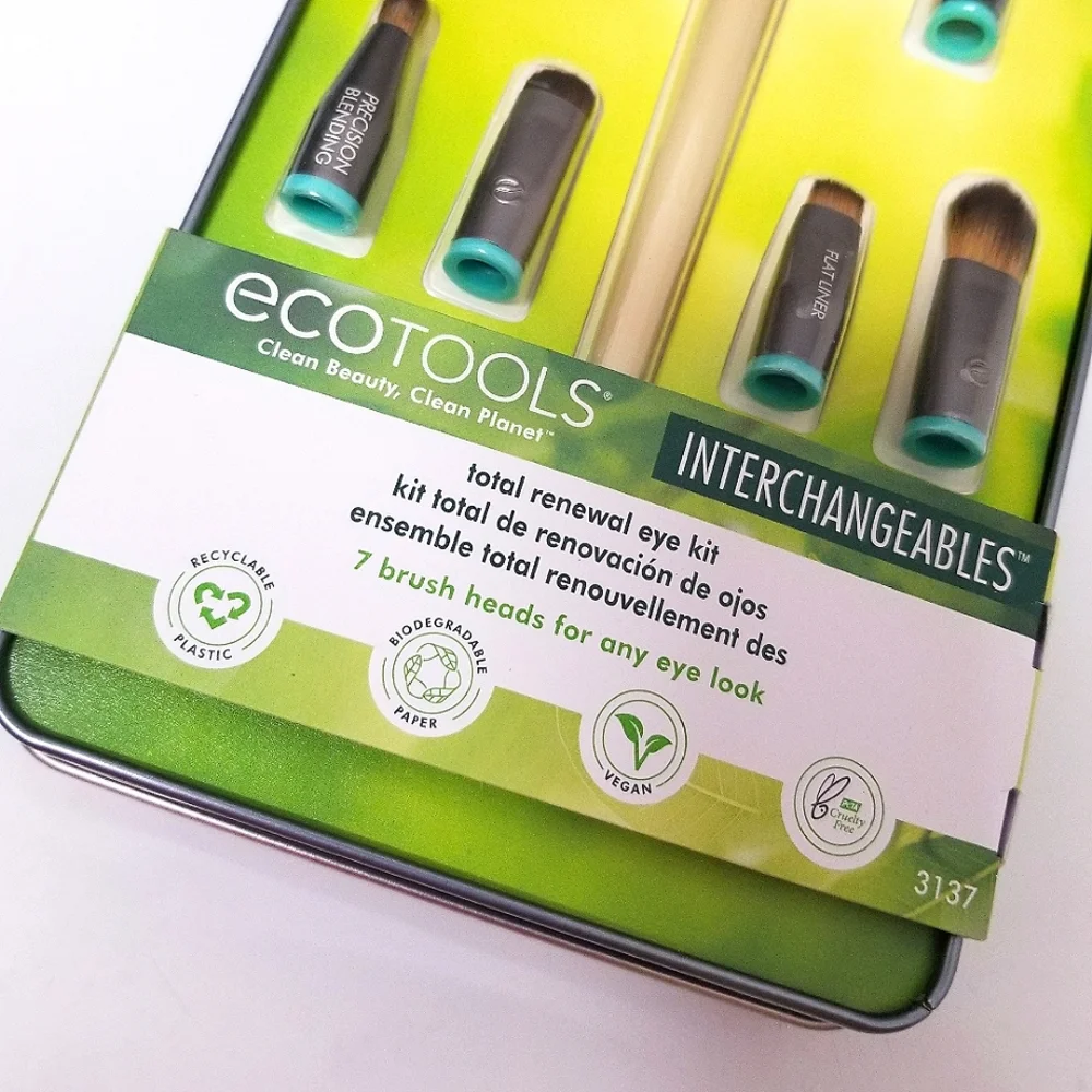 EcoTools Interchangeables Total Renewal Eye Makeup Brush Kit Cruelty Free NWT